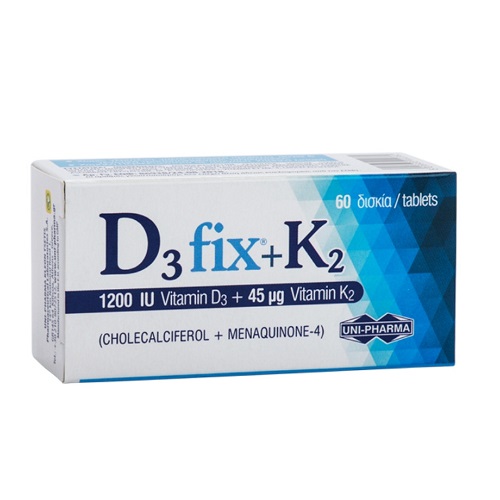 Uni-Pharma D3 Fix 1200iu + K2 45mg, 60tabs