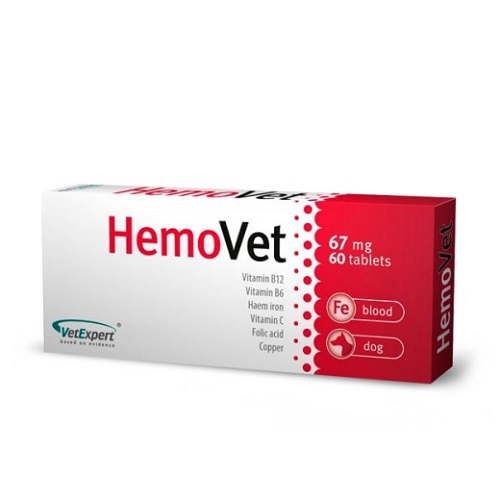VetExpert HemoVet για την Αντιμετώπιση Συμπτωμάτων Αναιμίας σε Σκύλους, 60 δισκία