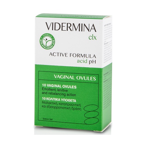 Epsilon Health Vidermina CLX Vaginal Ovules Κολπικά Υπόθετα με Αντιμικροβιακή Δράση 10x3gr