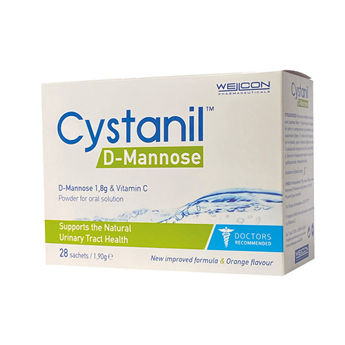 Wellcon Cystanil D-Mannose Συμπλήρωμα Διατροφής σε Σκόνη για το Ουροποιητικό Σύστημα 28 φακελίσκοι
