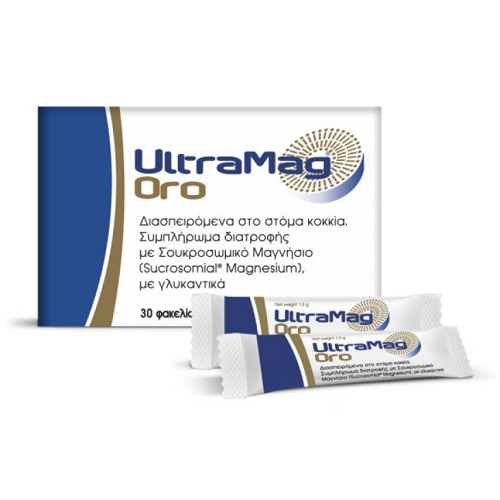 WinMedica UltraMag Oro Συμπήρωμα Διατροφής με Σουκροσωμικό Μαγνήσιο 30 Φακελίσκοι